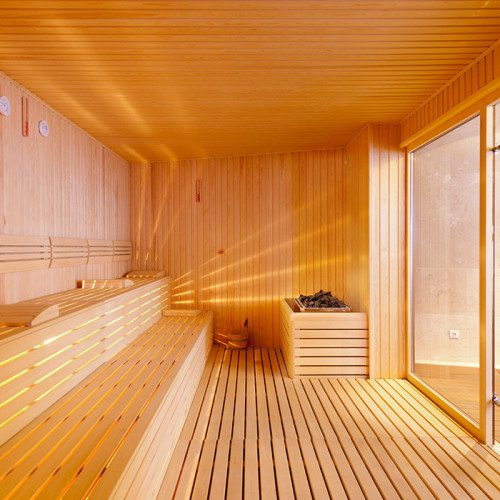 Sauna finlandais vitré