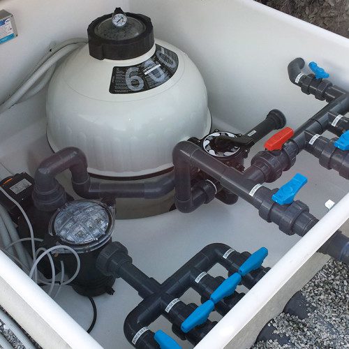 Système de filtration pour piscine, local technique