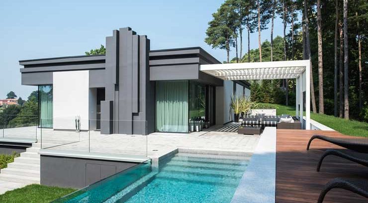 Villa contemporaine avec piscine et pergola Renson